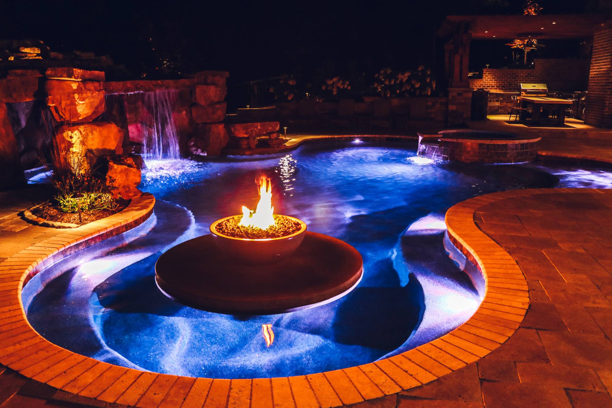 Fire Features Custom Swimming Pool Contractor